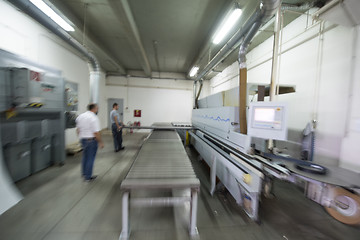 Image showing workers in a factory of wooden furniture