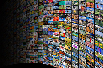 Image showing Giant multimedia widescreen video and image walls