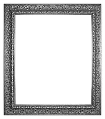 Image showing Old silver wooden frame isolated on a white background