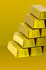 Image showing Stack of golden bars as a Financial concepts