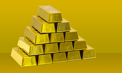 Image showing Stack of golden bars as a Financial concepts