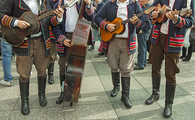 Image showing Croatian musicians in traditional Slavonian costumes