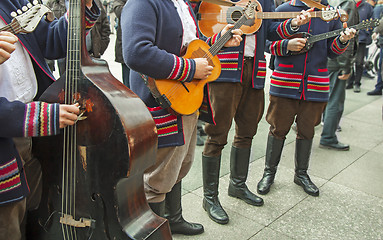 Image showing Croatian musicians in traditional Slavonian costumes