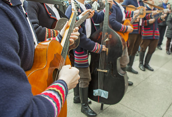 Image showing Croatian musicians in traditional Slavonian costumes