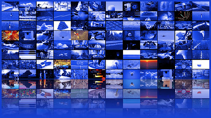 Image showing Big multimedia video wall widescreen Web streaming media TV