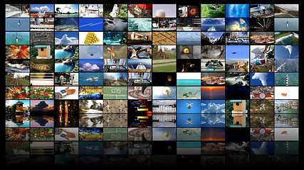 Image showing Big multimedia video wall widescreen Web streaming media TV