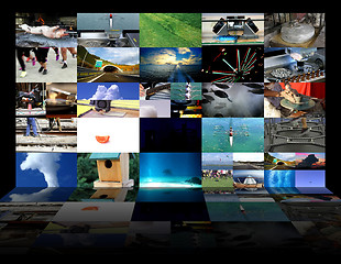 Image showing Big multimedia video wall widescreen Web streaming media TV