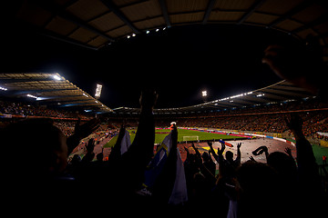 Image showing soccer fans support their favorite sports team