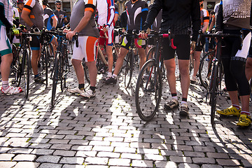 Image showing Group of professional cyclists