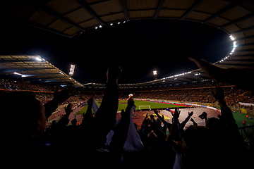 Image showing soccer fans support their favorite sports team