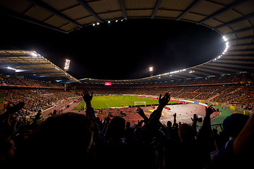 Image showing soccer fans support their favorite sports team