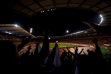 Image showing soccer fans support their favorite sports team