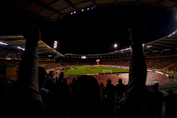 Image showing soccer fans support their favorite sports team