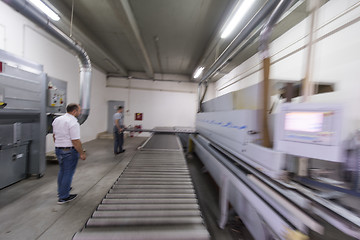 Image showing workers in a factory of wooden furniture