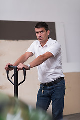 Image showing designer in his furniture manufacturing workshop