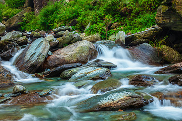 Image showing Bhagsu waterfall. Bhagsu, Himachal Pradesh, India