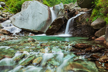 Image showing Bhagsu waterfall. Bhagsu, Himachal Pradesh, India