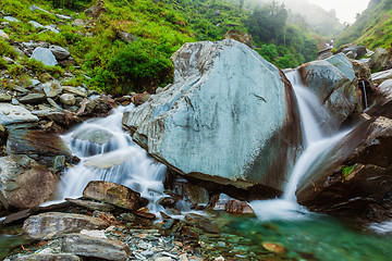 Image showing Bhagsu waterfall. Bhagsu, Himachal Pradesh, India