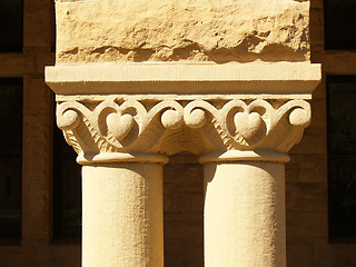Image showing Architectural detail of stone columns carving and texture