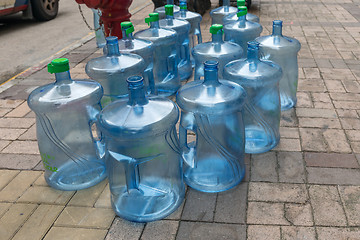 Image showing Empty Water Cooler Bottles