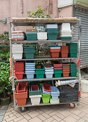 Image showing Flower Pots Shelf