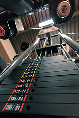 Image showing Weights in gym machine