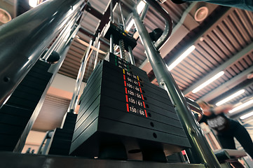 Image showing Weights in gym machine