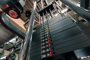 Image showing Weights in gym machine