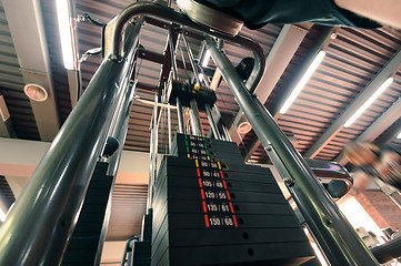 Image showing Weights in gym machine