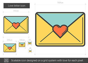 Image showing Love letter line icon.