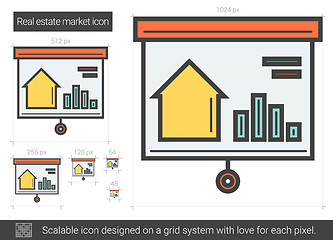 Image showing Real estate market line icon.