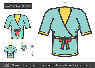 Image showing Woman blouse line icon.