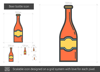 Image showing Beer bottle line icon.