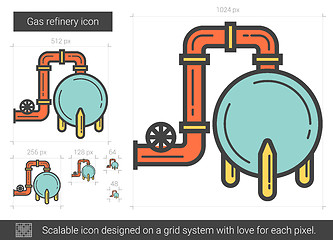 Image showing Gas refinery line icon.