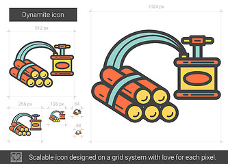 Image showing Dynamite line icon.