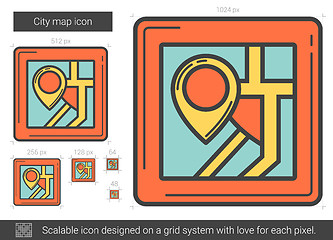 Image showing City map line icon.