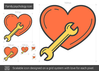 Image showing Family psychology line icon.