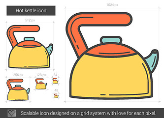 Image showing Hot kettle line icon.