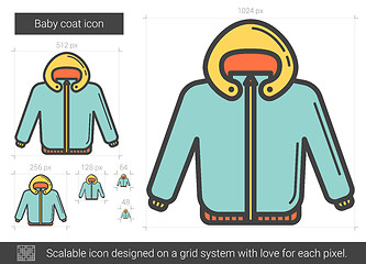 Image showing Baby coat line icon.