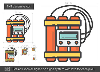 Image showing TNT dynamite line icon.