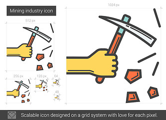 Image showing Mining industry line icon.