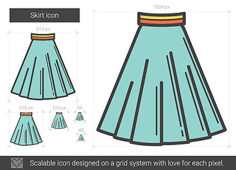 Image showing Skirt line icon.