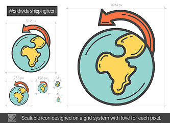 Image showing Worldwide shipping line icon.