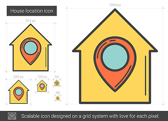 Image showing House location line icon.