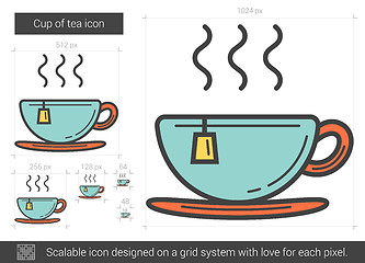 Image showing Cup of tea line icon.