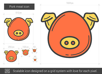 Image showing Pork meat line icon.