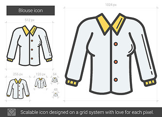 Image showing Blouse line icon.