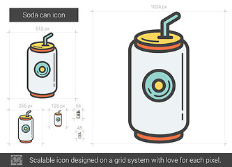 Image showing Soda can line icon.