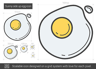 Image showing Sunny side up eggs line icon.