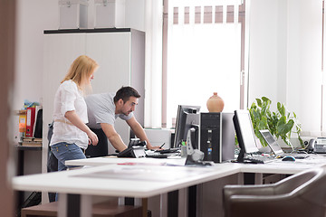 Image showing designers in office at the wooden furniture manufacture